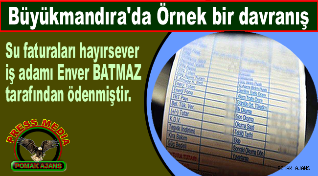 Büyükmandıra'da Örnek bir davranış.