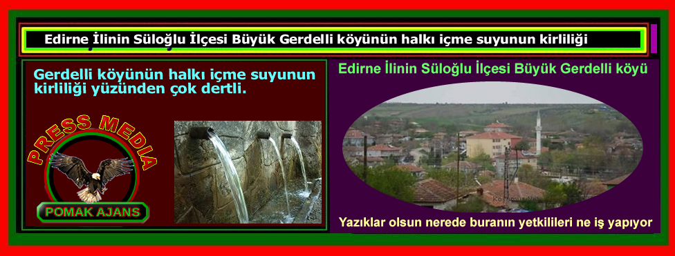 Edirne İlinin Süloğlu İlçesi Büyük Gerdelli köyünün halkı içme suyunun kirliliği