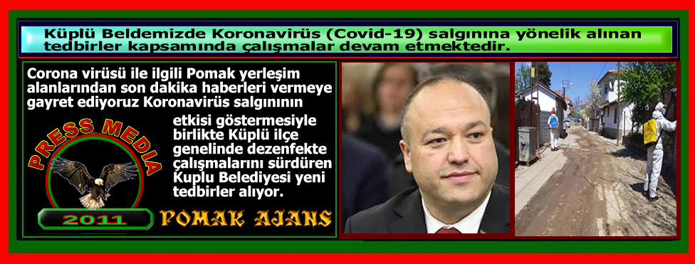 Küplü Beldemizde Koronavirüs (Covid-19) salgınına yönelik alınan tedbirler kapsamında çalışmalar devam etmektedir.