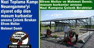 Nazi Toplama Kampı Neuengamme’yi ziyaret edip ölen masum kurbanlar anısına Çelenk Bırakan. Efrem Mollov ve Mehmet Demir.